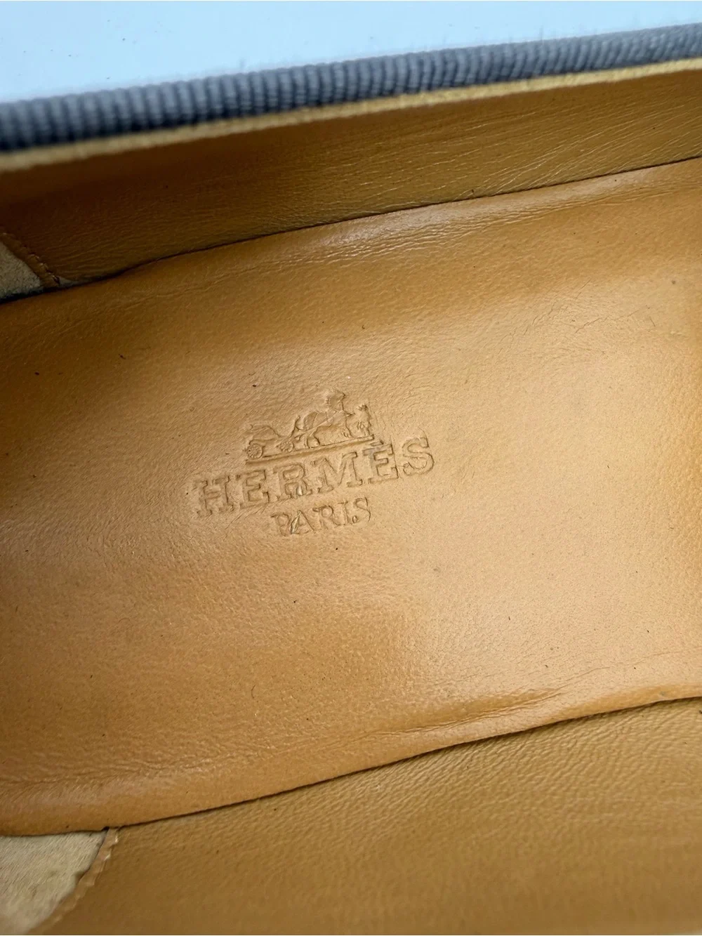 Hermès Paris Leather Loafers Gray Slip-On Flats Spain Men’s EU 43/43.5  READ